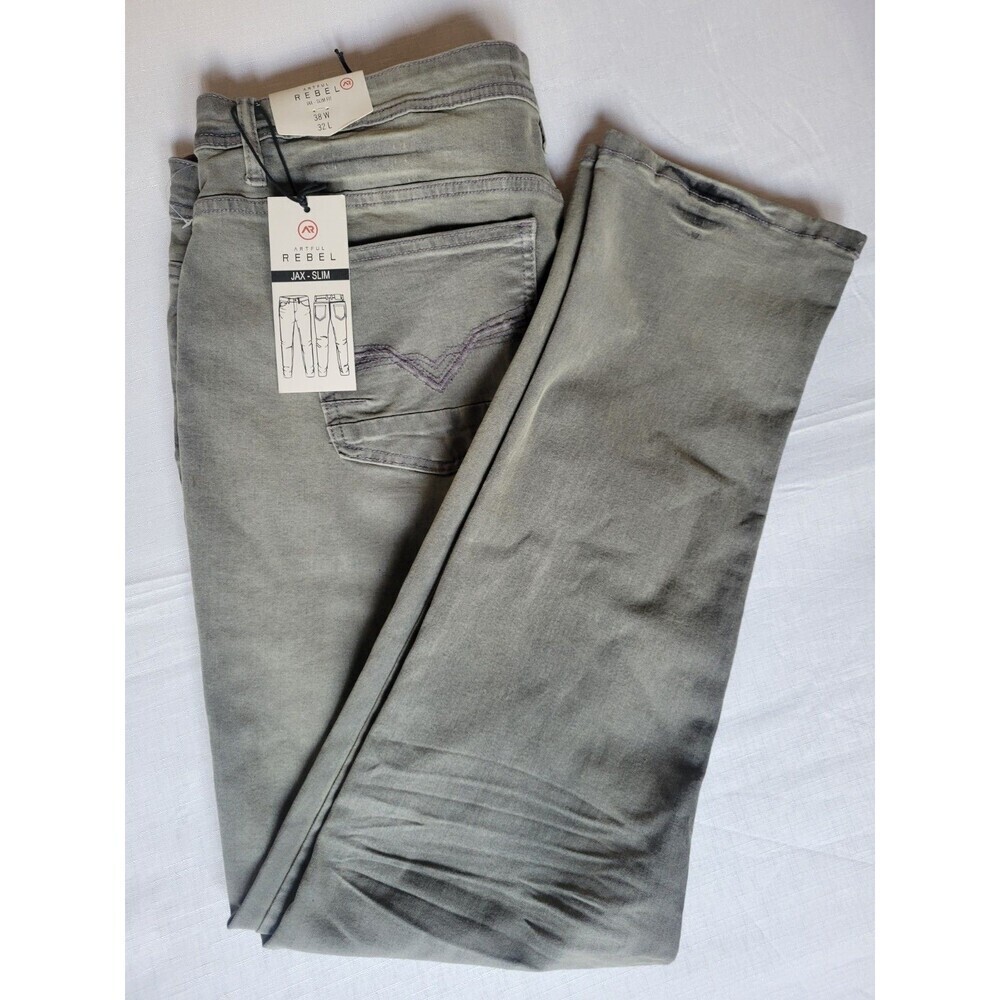 Artful Rebel Jax Slim Men's Jeans  38X32 Stretch Charcoal Grey